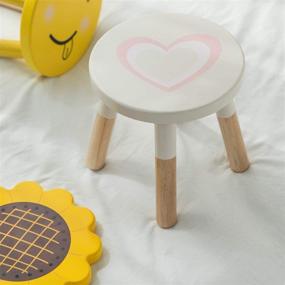 img 2 attached to RUYU Wooden Stool for Kids-Toddler Stool-Hand-Painted Wood Four-Legged Stool, Bedroom, Playroom, Cute Style Furniture Stool for Kids, Children, Boys, Girls (Sunflower Shape)