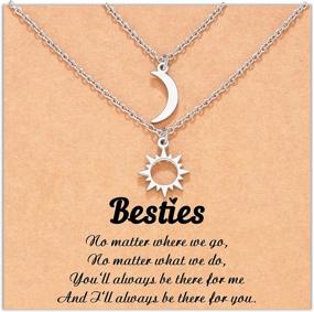 img 4 attached to 🌙✨ Shonyin Sun Moon Star Best Friend Necklaces for Women - 2/3 Piece Friendship BFF Sisters Necklace Set - Jewelry Gifts for Teen Girls