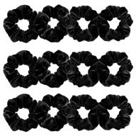 black velvet hair scrunchies - set 💇 of 12 soft elastic bobbles and ties by whaline logo