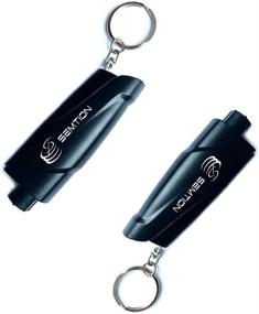 img 4 attached to 🔧 SEMTION Glass Breaker Seat Belt Cutter Keychain Car Window Breaker Emergency Escape Tool, Pack of 2 - Black Edition