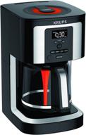 ☕ krups ec322 14-cup programmable coffee maker with professional permanent gold-tone filter, thermobrew technology - black logo