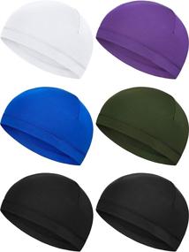 img 4 attached to 🧢 Boao 6 Pieces Helmet Liner Skull Caps - Moisture-Wicking Cap for Running, Cycling, Men, and Women