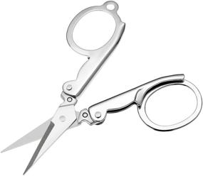 img 2 attached to Portable Foldable Scissors Set: Stainless Steel Folding Scissors for Traveling - 3 Sizes Included