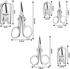 img 3 attached to Portable Foldable Scissors Set: Stainless Steel Folding Scissors for Traveling - 3 Sizes Included