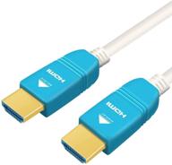 50-футовый синий оптический кабель hdmi fiber avs 4k 60 гц hdmi 2.0b высокоскоростной 18 гбит/с hdr10 hdcp2.2 arc - белый логотип