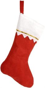 img 3 attached to 🧦 Носки для Рождественских подарков HOOPE: 12 штук 15" (дюймов) носкообразных носков для камина на Рождество - Классический красный и белый, носочки из фетра для самоделок для украшения елки Санты.