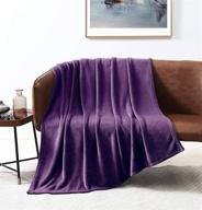 🛋️ love's cabin flannel fleece purple throw blanket: cozy & plush for couch, lightweight & non-shedding - perfect for adults, kids, and pets logo