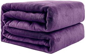 img 2 attached to 🛋️ Love's Cabin Flannel Fleece Purple Throw Blanket: Cozy & Plush for Couch, Lightweight & Non-Shedding - Perfect for Adults, Kids, and Pets