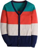 sweater cardigan for boys - basadina stripe v-neck sweaters and clothing logo