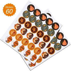 img 1 attached to 🍁 Autumn Delight: 60 Pack Thanksgiving Paper Party Favor Bags with Fall Leaves Design, Filled with Treats and Goodies – Complete with 60 Stickers for Memorable Autumn Parties