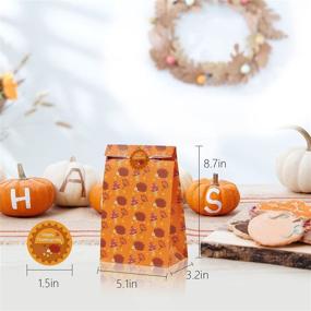 img 3 attached to 🍁 Autumn Delight: 60 Pack Thanksgiving Paper Party Favor Bags with Fall Leaves Design, Filled with Treats and Goodies – Complete with 60 Stickers for Memorable Autumn Parties