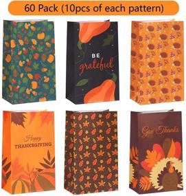 img 2 attached to 🍁 Autumn Delight: 60 Pack Thanksgiving Paper Party Favor Bags with Fall Leaves Design, Filled with Treats and Goodies – Complete with 60 Stickers for Memorable Autumn Parties