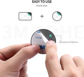img 2 attached to 📱 UGREEN металлическая пластина для магнитного держателя сотового телефона - замена клейкого адгезива для автомобильных креплений и чехлов для телефонов (4 штуки, 2 прямоугольника и 2 круга) - черный