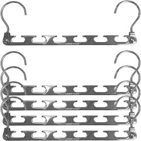 img 4 attached to Wonder Hanger Swivel: Space-Saving Closet Organizers, 5-Pack of Metal Wonder Hangers