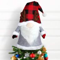 🎄 large 26 inch handmade swedish tomte xmas gnomes christmas tree topper, lurlin scandinavian santa elf tree ornaments, red - decorative xmas gnome tree decorations for home logo