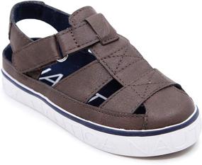 img 4 attached to 👞 Nautica Mikkel 2 Bark 12 Boys' Closed Toe Outdoor Sandals - Perfect Blend of Style and Functionality