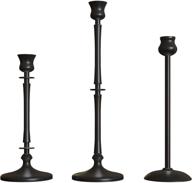 🕯️ stylish matte black taper candlestick holders set of 3 - elegant metal candle holders for taper candles – decorative and functional candle stick holders logo