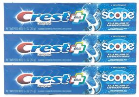 img 4 attached to 🦷 Crest Toothpaste 5.4oz + Scope Whitening Peppermint (Pack of 3) – Effective Oral Care Solution