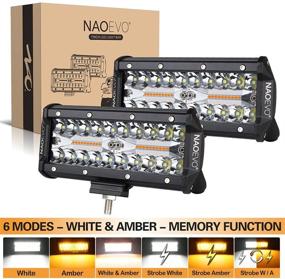 img 4 attached to 🔦 NAOEVO 7" 240W LED Light Pods Amber White: Powerful 6 Modes, Memory Function | Spot Flood Strobe Light Bar for Trucks & Boats | Waterproof Off Road Fog Driving Work Light - 24000lm | 2Pcs