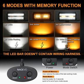 img 3 attached to 🔦 NAOEVO 7" 240W LED Light Pods Amber White: Powerful 6 Modes, Memory Function | Spot Flood Strobe Light Bar for Trucks & Boats | Waterproof Off Road Fog Driving Work Light - 24000lm | 2Pcs