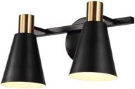 🛁 hamilyeah 2-light vanity light fixture, rustic matte black and gold wall mount lamp for bathroom, kitchen, living room, bedroom - ul listed логотип