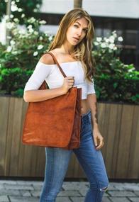 img 1 attached to 👜 Stylish Leather Vintage Gypsy Tote Bag for Women - Top Handle Shoulder Bag and More!