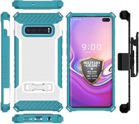 img 3 attached to Beyond Cell Trishield Series Compatible With S10 Case/Military Grade Rugged Cover [Metal Kickstand] [Belt Clip Holster] Compatible With Samsung Galaxy S10 Plus (2019)- Butterfly Reflection