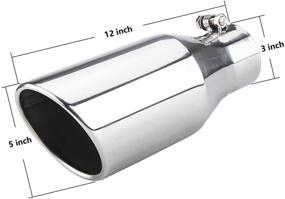 img 3 attached to 🔩 3-inch Inlet 5-inch Outlet Stainless Steel Polished Exhaust Tip - Bolt On, 12-inch Overall Length