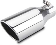 🔩 3-inch inlet 5-inch outlet stainless steel polished exhaust tip - bolt on, 12-inch overall length logo