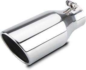 img 4 attached to 🔩 3-inch Inlet 5-inch Outlet Stainless Steel Polished Exhaust Tip - Bolt On, 12-inch Overall Length