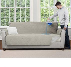 img 4 attached to 🛋️ Mighty Monkey Premium Water and Slip Resistant Large Sofa Protector - Seat Width Up to 70 Inch - Absorbs 6 Cups of Water - Oeko Tex Certified - Furniture Slipcover - Cover for Couches, Dogs, Sofa - Taupe