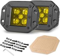 🚦 5-inch 100w amber flush mount led pods - offroadtown 2pcs led fog lights | spot beam yellow flush led work light for off-road truck atv utv 4x4 boat logo