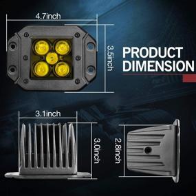 img 2 attached to 🚦 5-inch 100W Amber Flush Mount LED Pods - OFFROADTOWN 2Pcs LED Fog Lights | Spot Beam Yellow Flush LED Work Light for Off-Road Truck ATV UTV 4x4 Boat