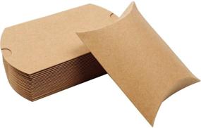 img 1 attached to 🎁 Подарочные коробки Outuxed Kraft Pillow Boxes - 100 шт. Маленькие коробки для упаковки, подходят для небольшого бизнеса, мыла, ювелирных изделий и свадебных торжеств - размером 3.5 x 2.8 дюйма (8.9 x 7.1 см) с 100 шт. джутовой веревкой.
