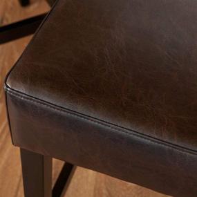 img 1 attached to 🪑 Набор коричневых безспинных стульев для барной стойки из кожи - Christopher Knight Home Lopez, 2 шт.