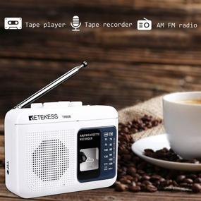 img 3 attached to 🎶 Retekess TR606 Portable Cassette Player Recorder, AM FM Radio Tape Player with Recorder and AUX Input, Powered by DC or AA Battery (White)