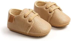 img 2 attached to 👟 COSANKIM Baby Boys Girls Shoes: Lace Up Leather Infant Sneakers with Non-Slip Rubber Sole - Newborn Loafers for Toddler First Walkers and Crib Shoes