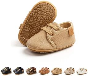 img 4 attached to 👟 COSANKIM Baby Boys Girls Shoes: Lace Up Leather Infant Sneakers with Non-Slip Rubber Sole - Newborn Loafers for Toddler First Walkers and Crib Shoes