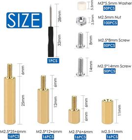 img 3 attached to 🛠️ Набор инструментов и аксессуаров для установки Raspberry Pi от iUniker - 314 шт. Набор шурупов M2.5 серии Hex Brass Spacer/Standoff, втулок, винтов в чехле для хранения, совместим с Raspberry Pi 4/3 Model B+(Plus)/3B/Zero W (314 шт.)