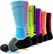 ultimate comfort and support: 5-pack compression 🧦 crew basketball socks for all ages and genders логотип