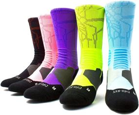 img 3 attached to Ultimate Comfort and Support: 5-Pack Compression 🧦 Crew Basketball Socks for All Ages and Genders