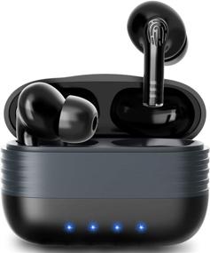 img 4 attached to AUDIMI Wireless Earbuds Bluetooth In-Ear Headphones Sweatproof Deep Bass Sport Cordless Earphones With Charging Case Touch Control Built-In Mic Stereo Music Headset For Workouts