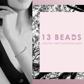 img 3 attached to 🎁 Stunning Sterling Silver 13 Beads Bracelet for 13-Year-Old Girls - Perfect 13th Birthday Jewelry Gift