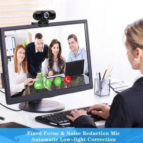 img 1 attached to 1080P HD Webcam with Microphone - USB Webcam for PC Laptop Desktop Video Calling, Streaming Web Camera with 120° Vertically Rotation and 90° Wide View Angle