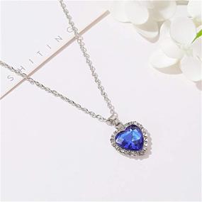 img 2 attached to 💎 HMOOY Titanic Heart of The Ocean Necklace: A Captivating Emerald and Sapphire Pendant Jewelry for Women and Girls