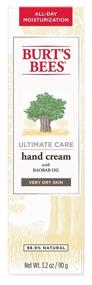 img 1 attached to 👐 Burt's Bees Hand Cream for Dry Skin, Hydrating Natural Lotion, Fragrance-Free, Ultimate Care Formula with Baboab Oil, 3.2 Ounce (Packaging May Vary)