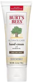 img 4 attached to 👐 Burt's Bees Hand Cream for Dry Skin, Hydrating Natural Lotion, Fragrance-Free, Ultimate Care Formula with Baboab Oil, 3.2 Ounce (Packaging May Vary)