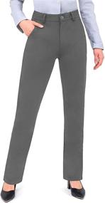 img 4 attached to 👖 Bamans Women's Yoga Dress Pants: Straight Leg Stretch Work Pant with Pockets – Ultimate Comfort and Functionality