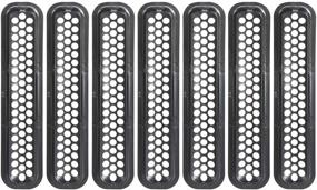 img 1 attached to 🚙 Enhance Your 1997-2006 Jeep Wrangler TJ & Wrangler Unlimited with u-Box Black Honeycomb Grill Inserts - 7PCS