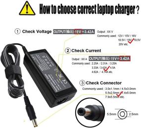 img 3 attached to ECHEER 65W AC Charger for Toshiba Satellite PA3714U-1ACA PA3917U-1ACA PA3715U-1ACA C55 C55T-A5222 C655 C855D L305D L505 L655 L755 A665 A505 P755 P775 P855 P875 - Compatible Adapter 19V 3.42A, 5.5x2.5mm